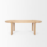 Mercana Sohan Light Brown Wood Oval Dining Table
