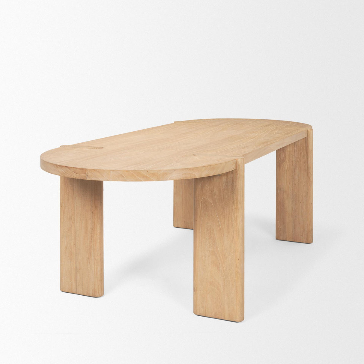 Mercana Sohan Light Brown Wood Oval Dining Table