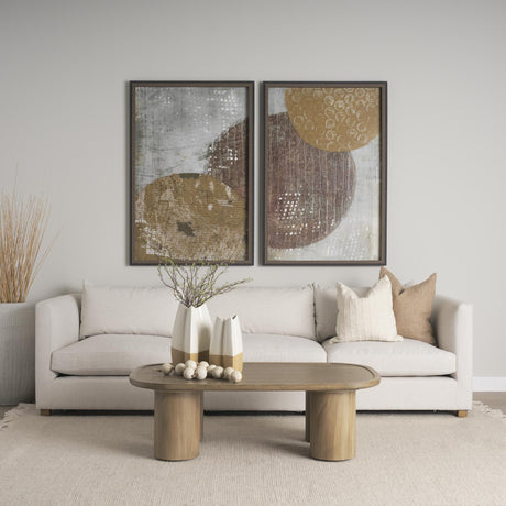 Mercana Tavi Rectangular Natural Brown w/ Column Legs Coffee Table