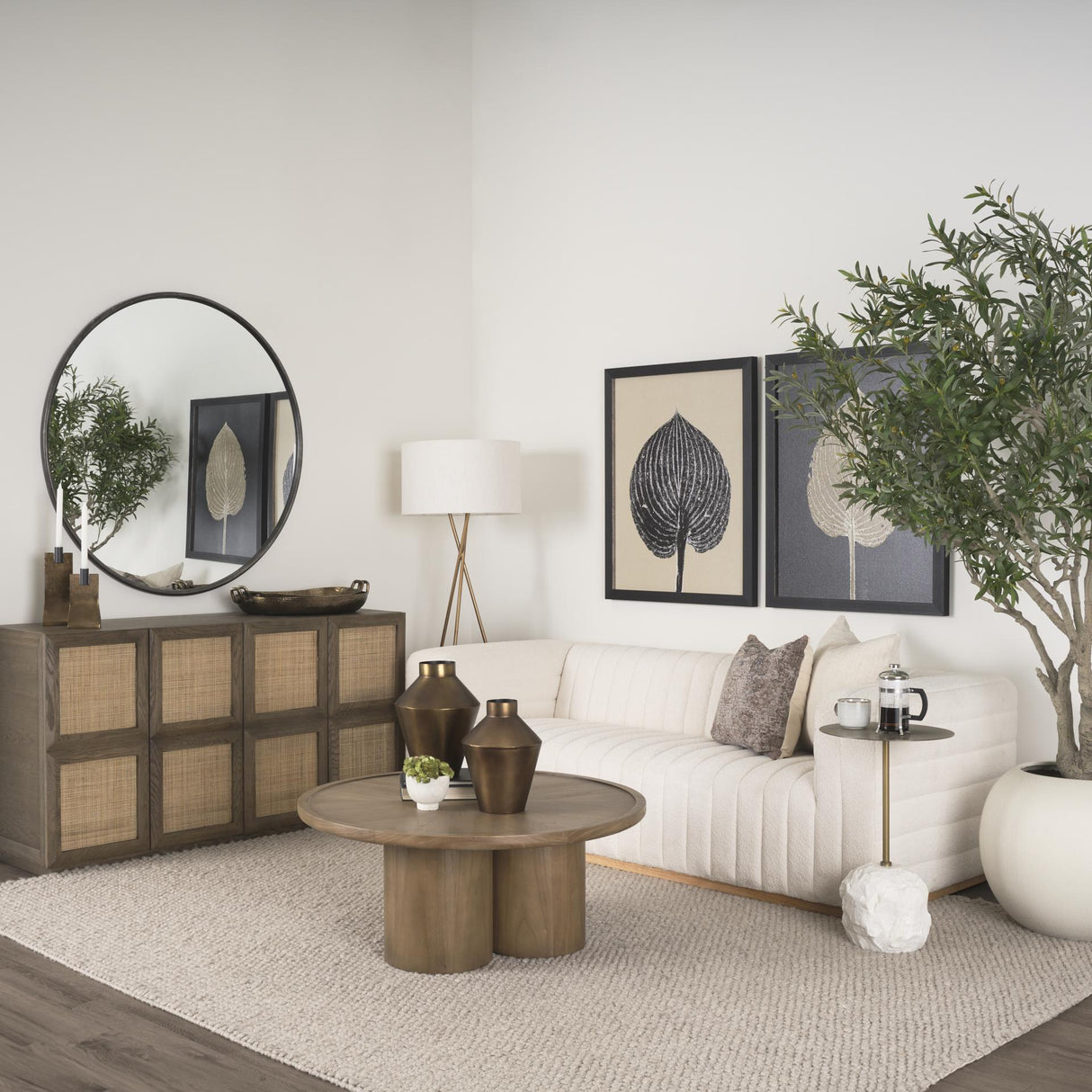 Mercana Tavi Medium Brown Round Coffee Table