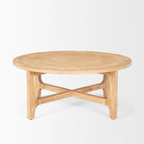 Mercana Taylin Light Brown Wood Round Coffee Table