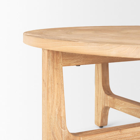 Mercana Taylin Light Brown Wood Round Coffee Table