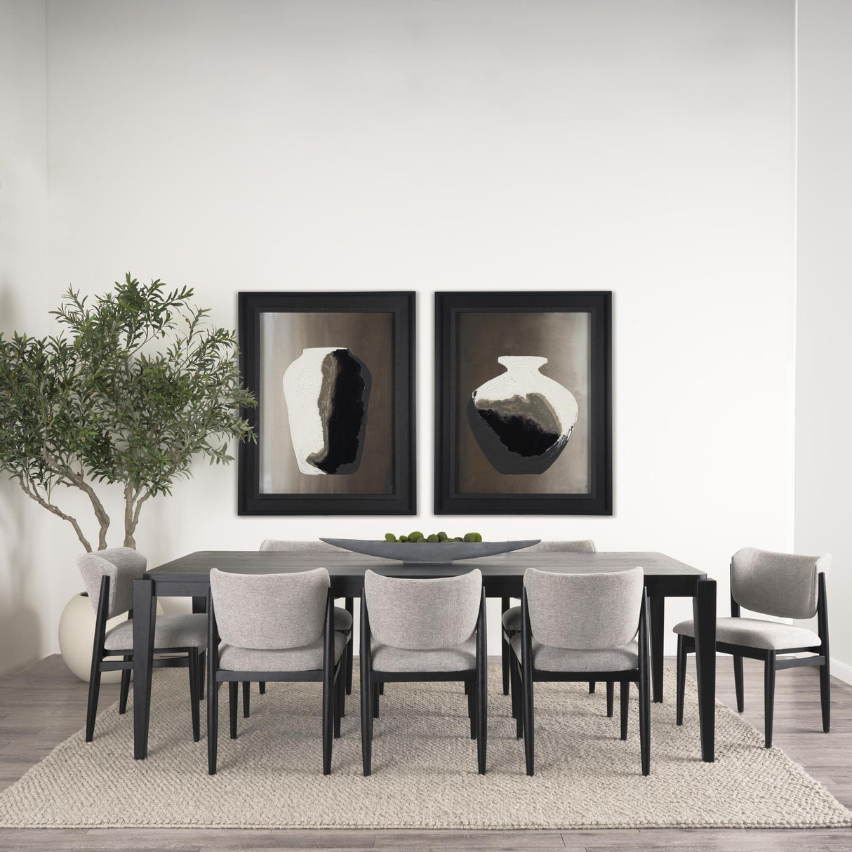 Mercana Teva Black Wood Rectangular 92" Dining Table