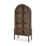 Mercana Teva Two Toned Dark w/Light Wood Arched Curio Cabinet