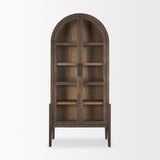 Mercana Teva Two Toned Dark w/Light Wood Arched Curio Cabinet