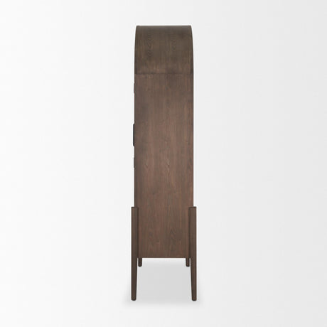 Mercana Teva Two Toned Dark w/Light Wood Arched Curio Cabinet