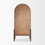 Mercana Teva Two Toned Dark w/Light Wood Arched Curio Cabinet