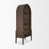 Mercana Teva Two Toned Dark w/Light Wood Arched Curio Cabinet