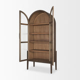 Mercana Teva Two Toned Dark w/Light Wood Arched Curio Cabinet
