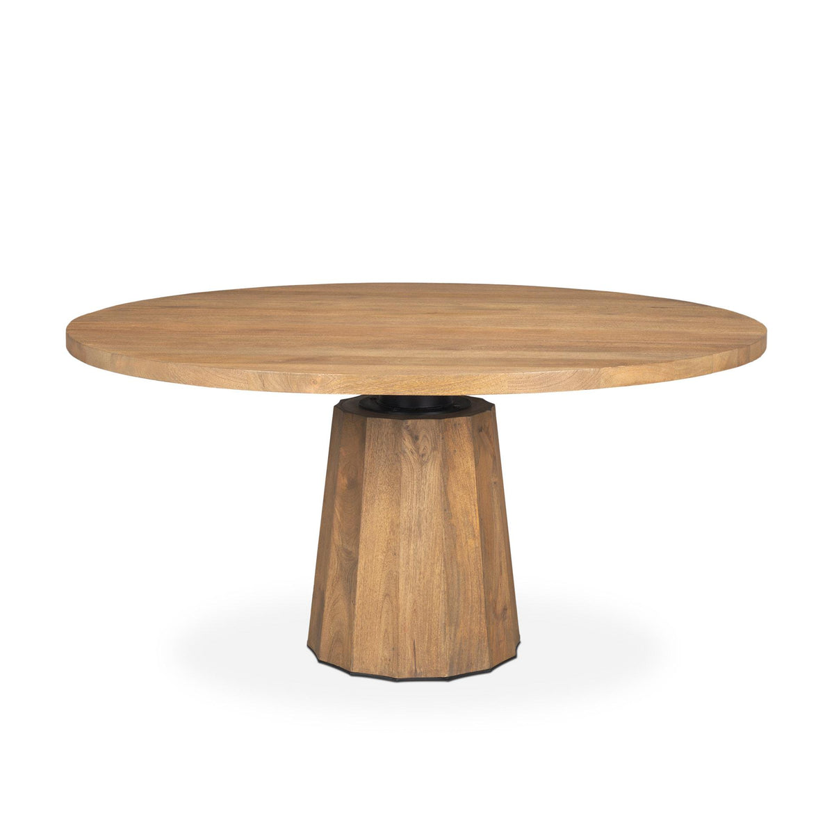 Mercana Swanson 60" Light Brown Wood Round Pedestal Dining Table
