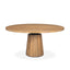 Mercana Swanson 60" Light Brown Wood Round Pedestal Dining Table