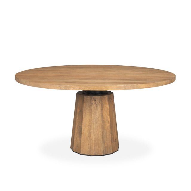 Mercana Swanson 60" Light Brown Wood Round Pedestal Dining Table