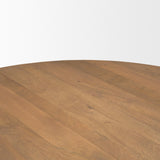 Mercana Swanson 60" Light Brown Wood Round Pedestal Dining Table