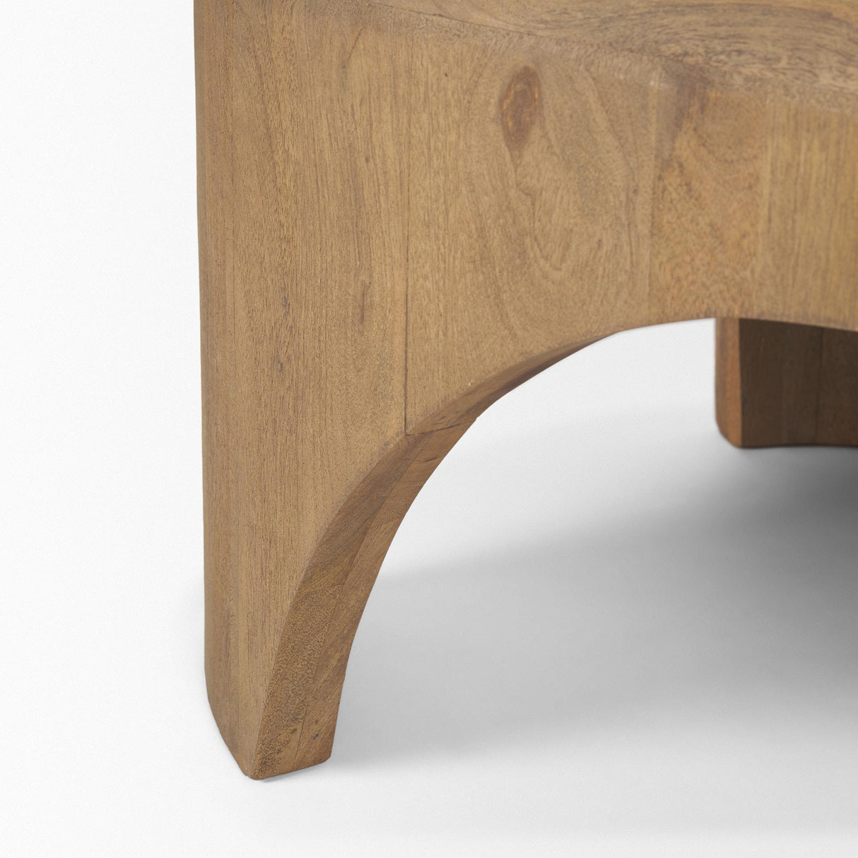 Mercana Shima Oval Light Brown Wood w/ Arched Legs Coffee Table