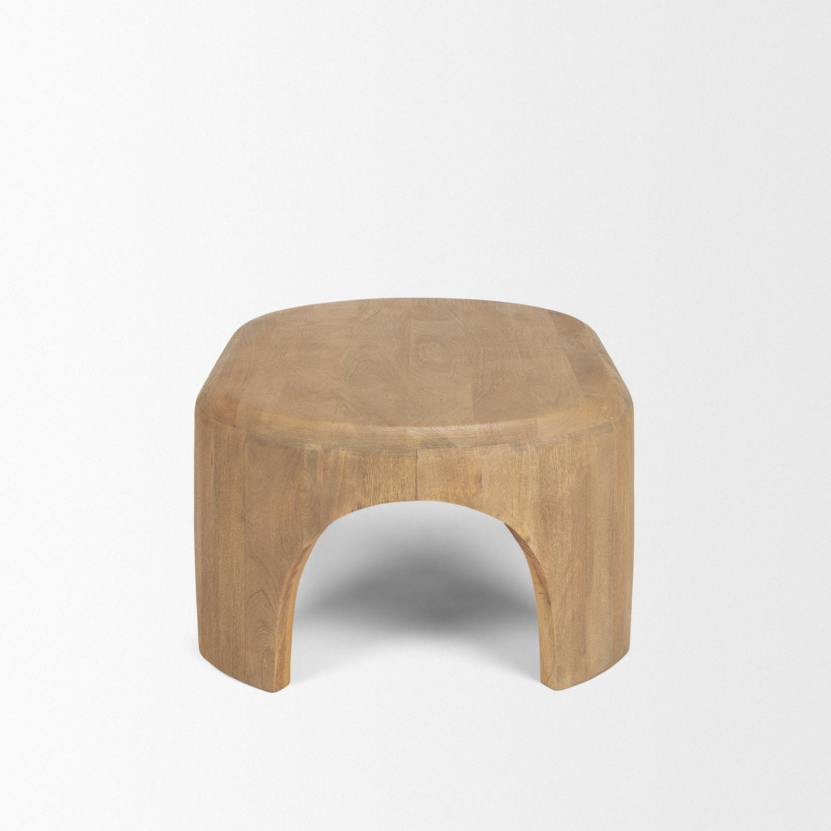 Mercana Shima Oval Light Brown Wood w/ Arched Legs Coffee Table