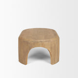Mercana Shima Oval Light Brown Wood w/ Arched Legs Coffee Table