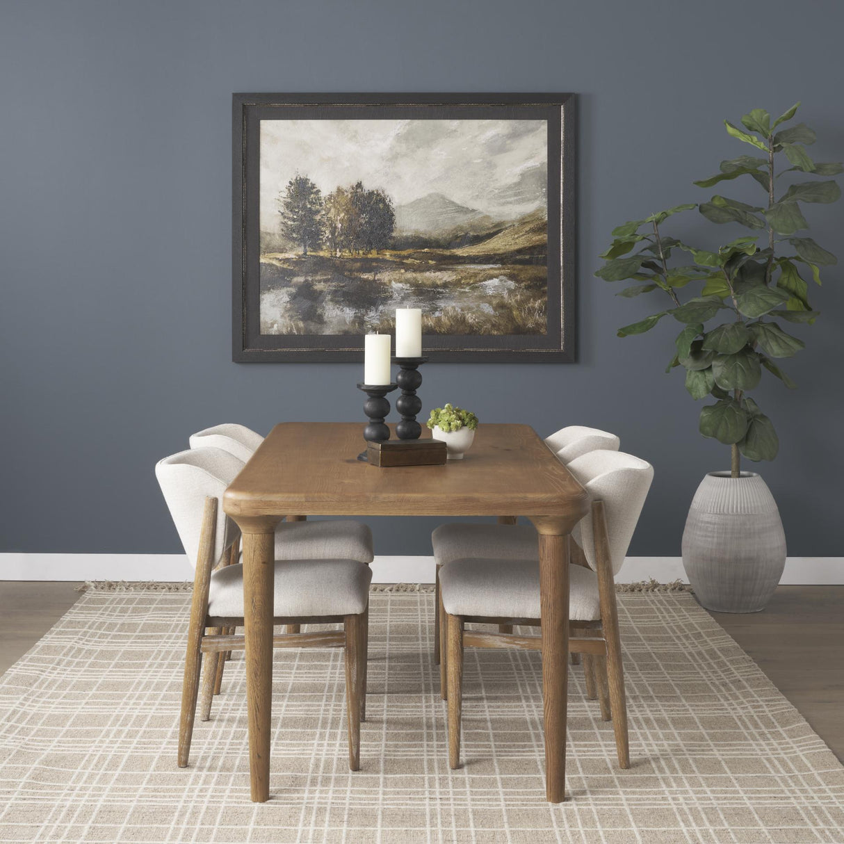 Mercana Suvan 72L Light Brown Rectangular Oak Wood Dining Table