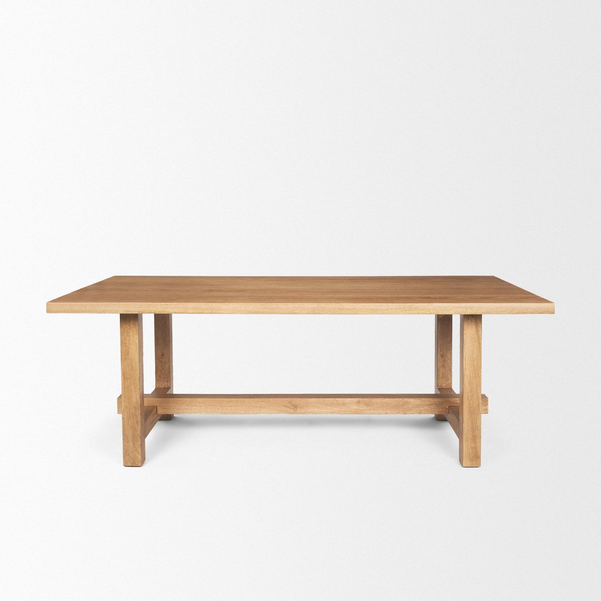 Mercana Suke Rectangular Natural Wood Trestle Dining Table