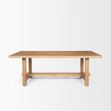 Mercana Suke Rectangular Natural Wood Trestle Dining Table