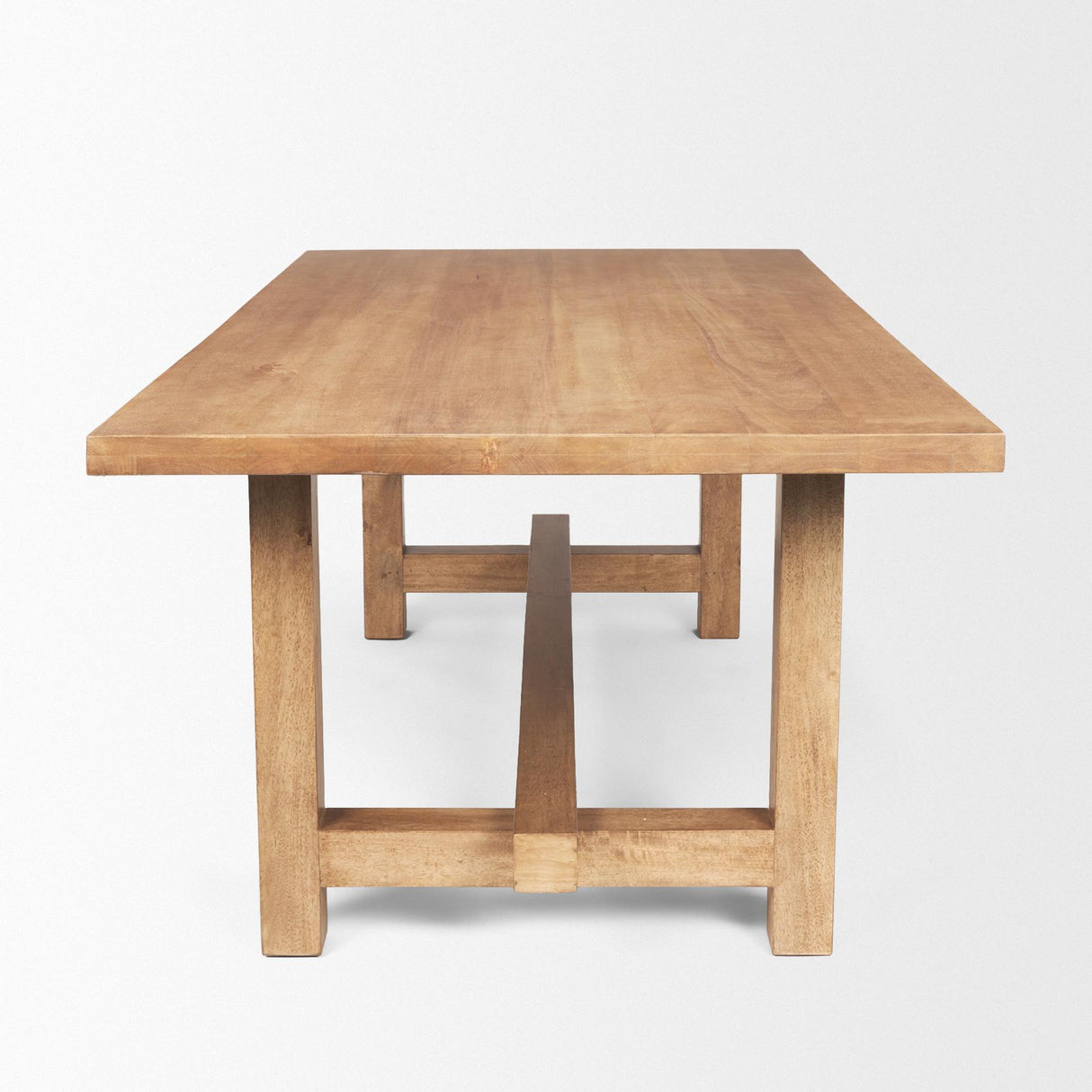 Mercana Suke Rectangular Natural Wood Trestle Dining Table
