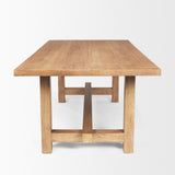 Mercana Suke Rectangular Natural Wood Trestle Dining Table