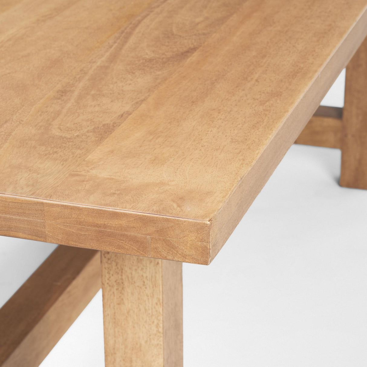 Mercana Suke Rectangular Natural Wood Trestle Dining Table