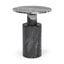 Mercana Taite Solid Dark Gray Marble Pedestal Accent Table