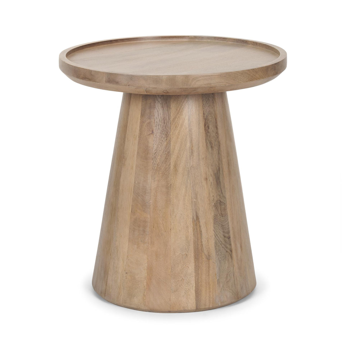 Mercana Takoda Light Brown Wood Tapered Drum Accent Table