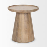 Mercana Takoda Light Brown Wood Tapered Drum Accent Table