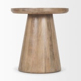 Mercana Takoda Light Brown Wood Tapered Drum Accent Table