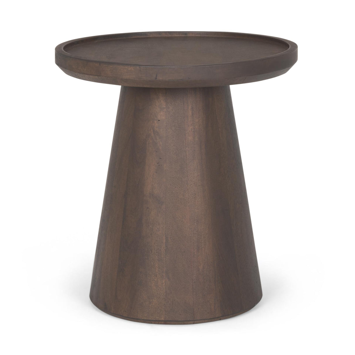 Mercana Takoda Dark Brown Wood Tapered Drum Accent Table