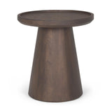Mercana Takoda Dark Brown Wood Tapered Drum Accent Table