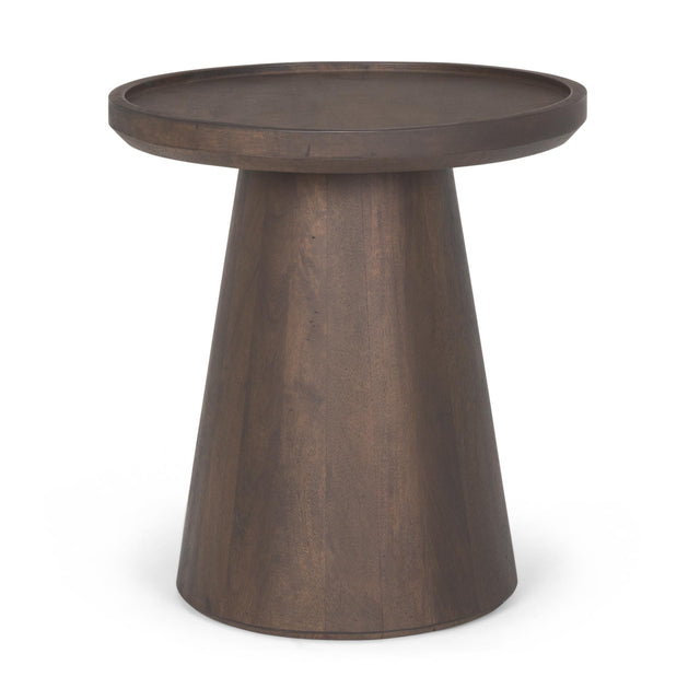 Mercana Takoda Dark Brown Wood Tapered Drum Accent Table