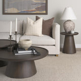 Mercana Takoda Dark Brown Wood Tapered Drum Accent Table