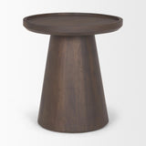 Mercana Takoda Dark Brown Wood Tapered Drum Accent Table