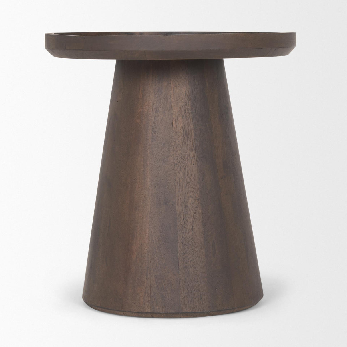 Mercana Takoda Dark Brown Wood Tapered Drum Accent Table