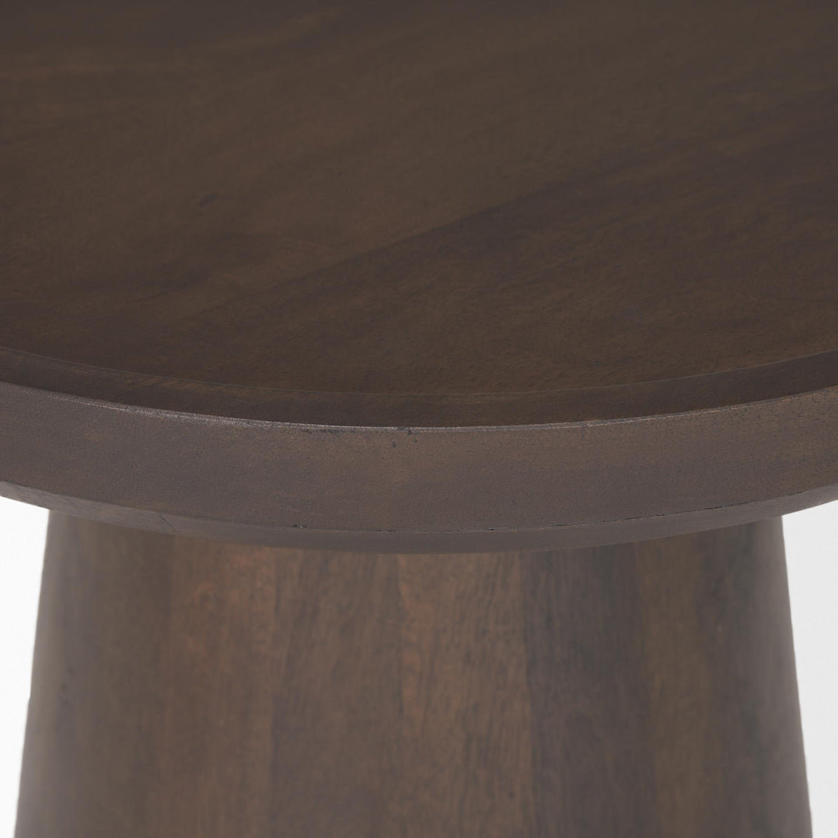 Mercana Takoda Dark Brown Wood Tapered Drum Accent Table