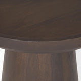Mercana Takoda Dark Brown Wood Tapered Drum Accent Table