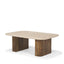 Mercana Symona Travertine and Mango Wood Rectangle Coffee Table