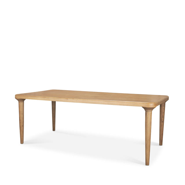 Mercana Suvan 84L Light Brown Rectangular Oak Wood Dining Table