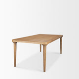 Mercana Suvan 84L Light Brown Rectangular Oak Wood Dining Table