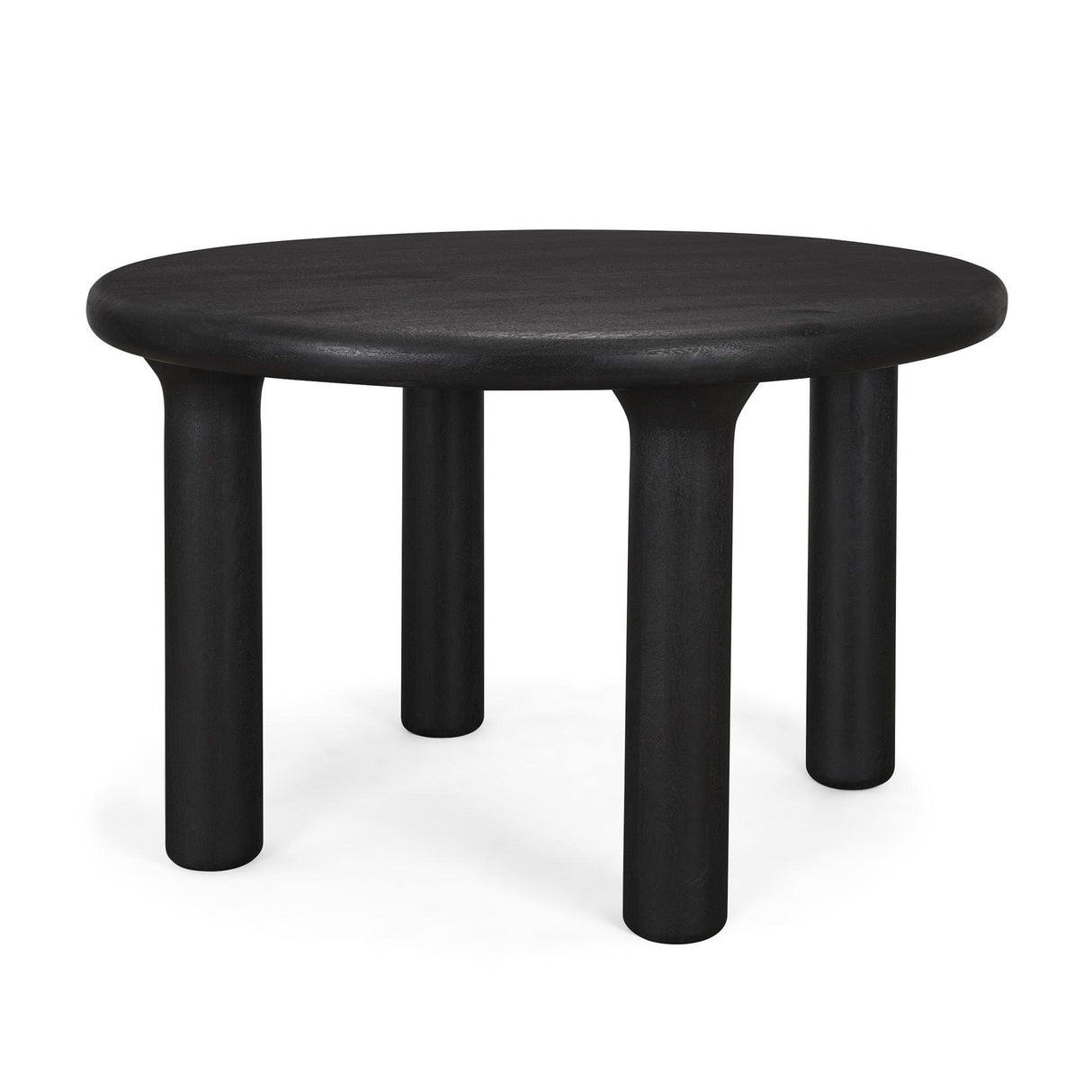 Mercana Soma Textured Black Acacia Wood Round Dining Table