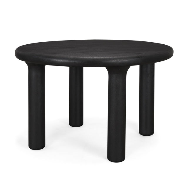 Mercana Soma Textured Black Acacia Wood Round Dining Table