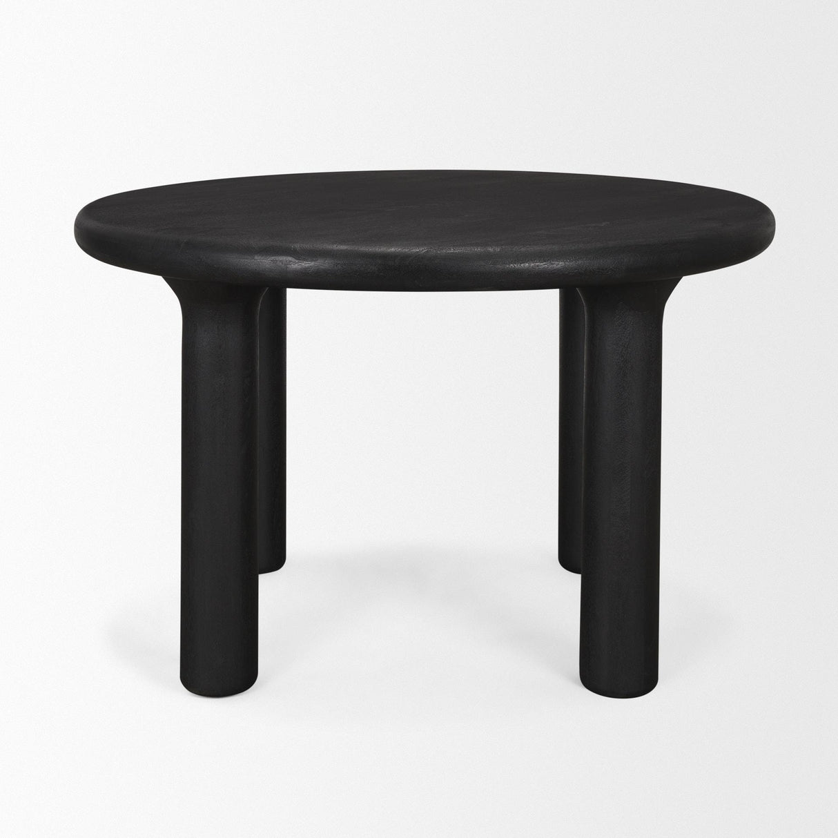 Mercana Soma Textured Black Acacia Wood Round Dining Table