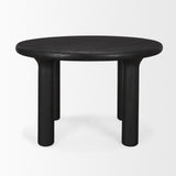 Mercana Soma Textured Black Acacia Wood Round Dining Table