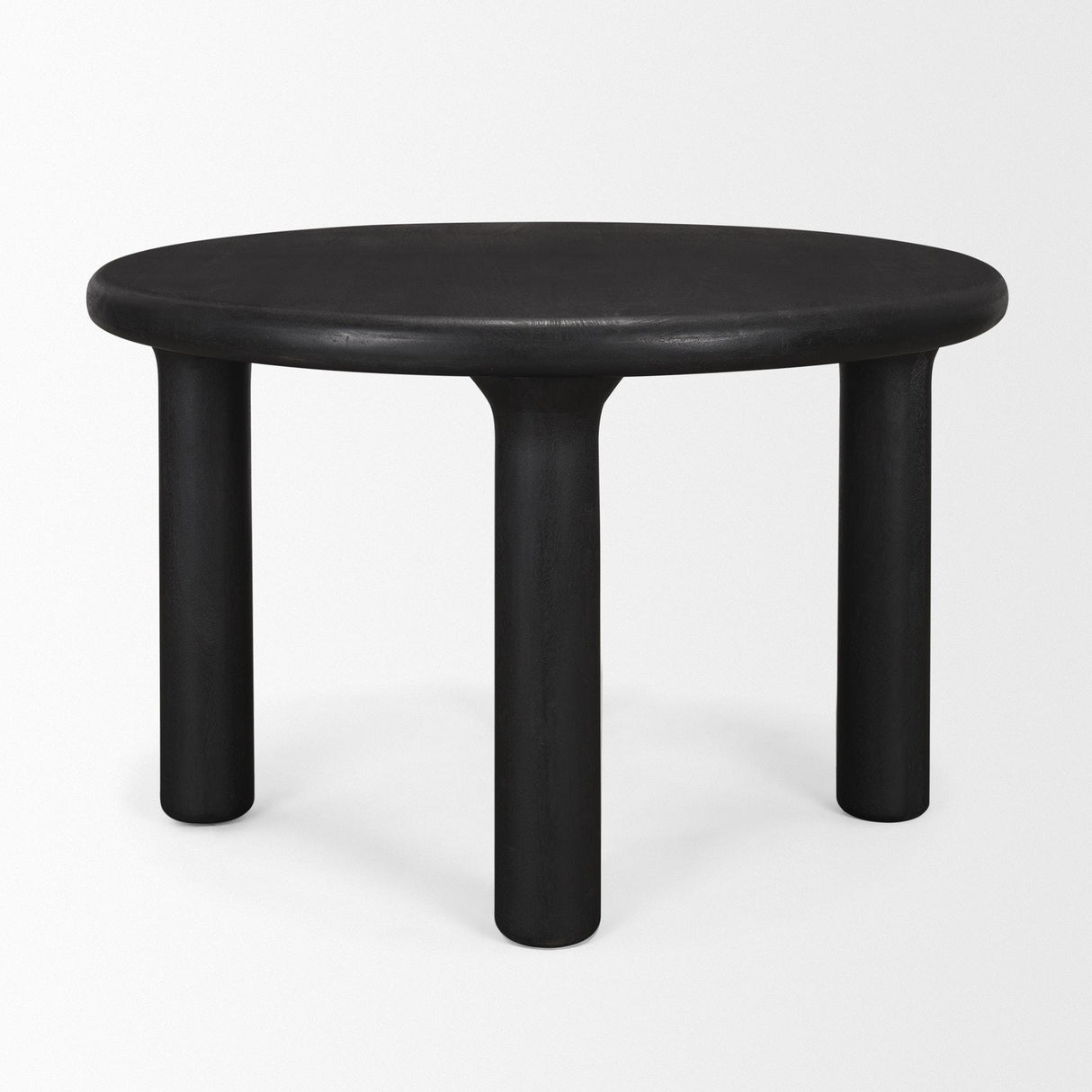 Mercana Soma Textured Black Acacia Wood Round Dining Table
