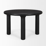 Mercana Soma Textured Black Acacia Wood Round Dining Table