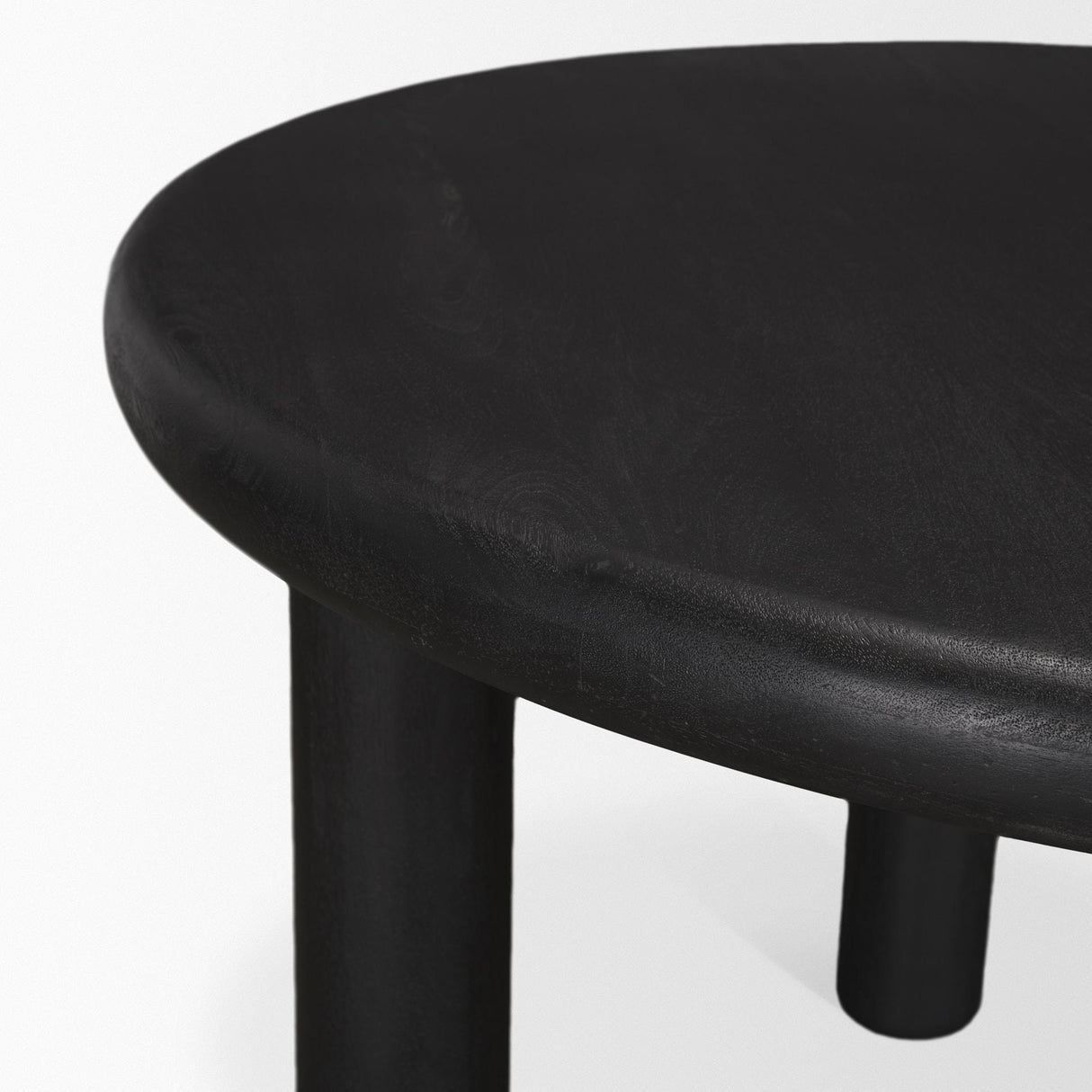 Mercana Soma Textured Black Acacia Wood Round Dining Table