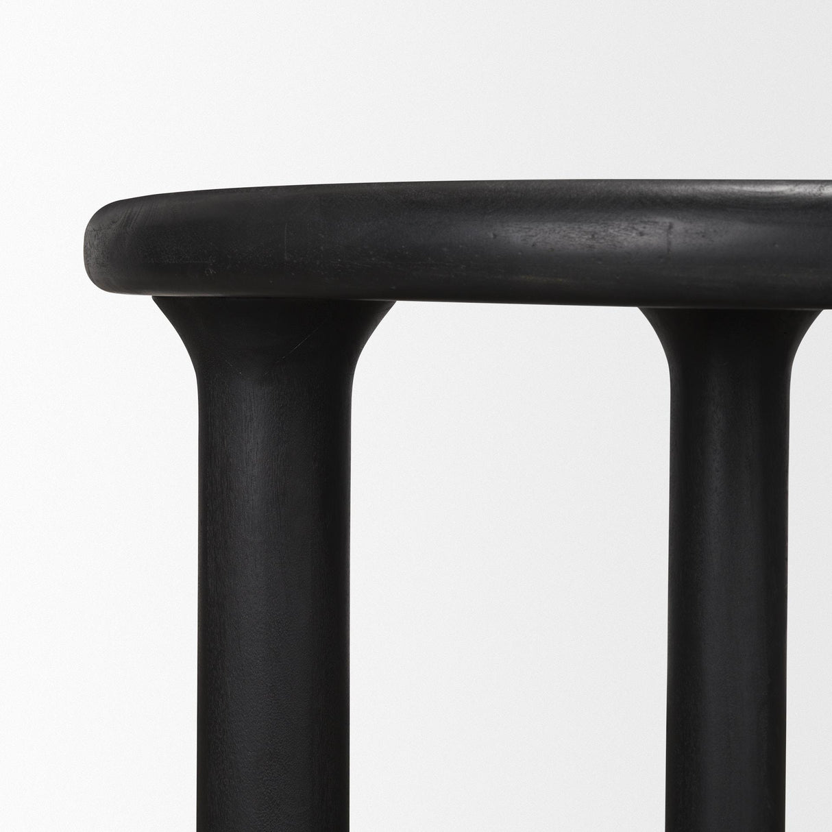 Mercana Soma Textured Black Acacia Wood Round Dining Table