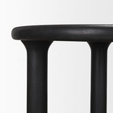 Mercana Soma Textured Black Acacia Wood Round Dining Table